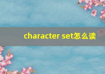 character set怎么读